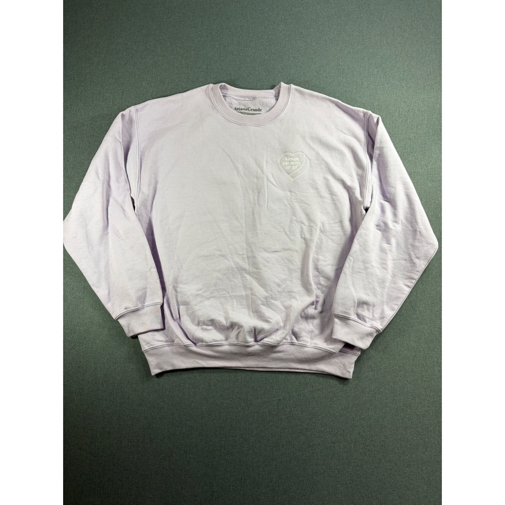 Ariana Grande Break Up With Ur Gf Lavender Purple Heart Sweatshirt Large